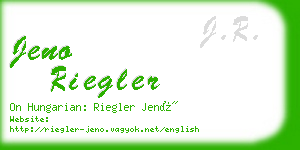 jeno riegler business card